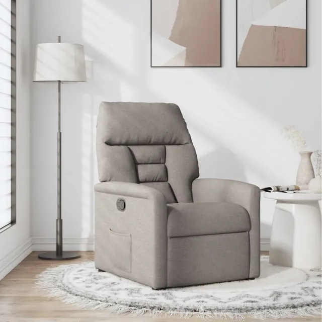 vidaXL Fauteuil verstelbaar stof taupe