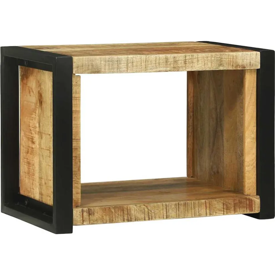 vidaXL Badkamermeubelset 4 st Bruin en zwart Massief Mango Hout, foto 4