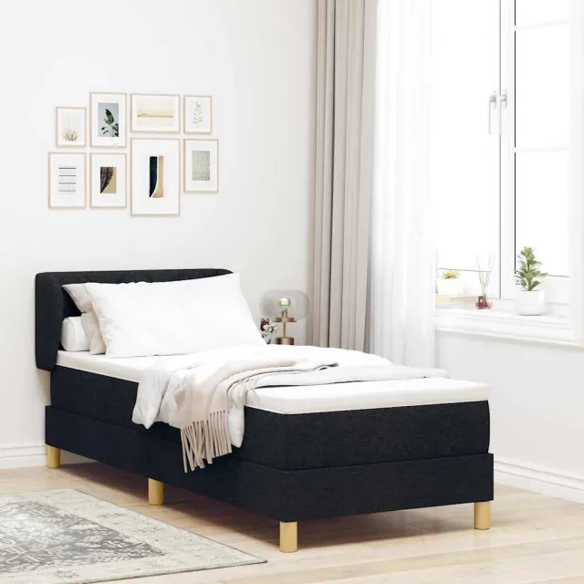 vidaXL Boxspringbed met hoofdeinde Zwart 80 x 200 cm Stof