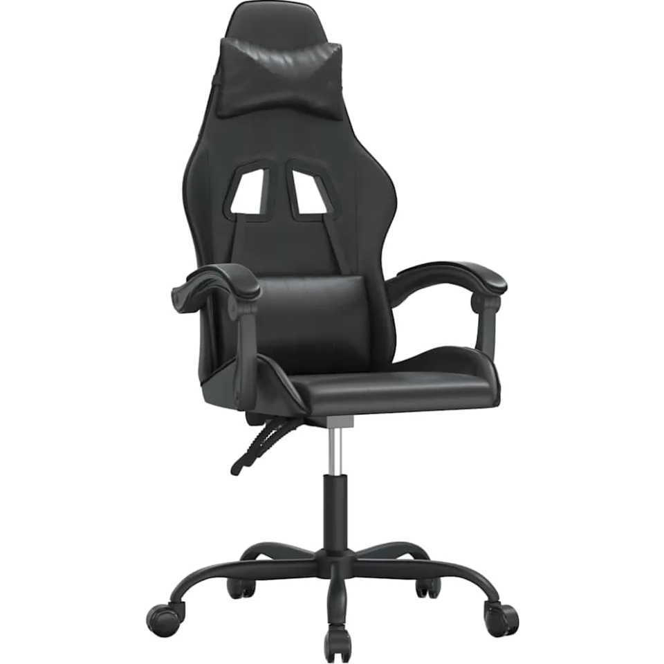 vidaXL Gamestoel draaibaar kunstleer zwart, foto 3