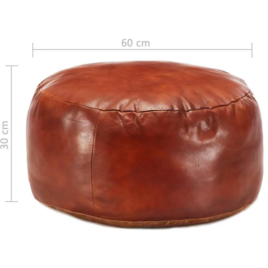 vidaXL Poef 60x30 cm echt geitenleer tan bruin, foto 2