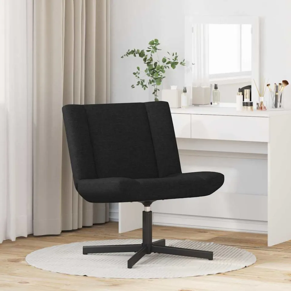 vidaXL Draaistoel Zwart 63 x 75 x 76 cm Stof, foto 3