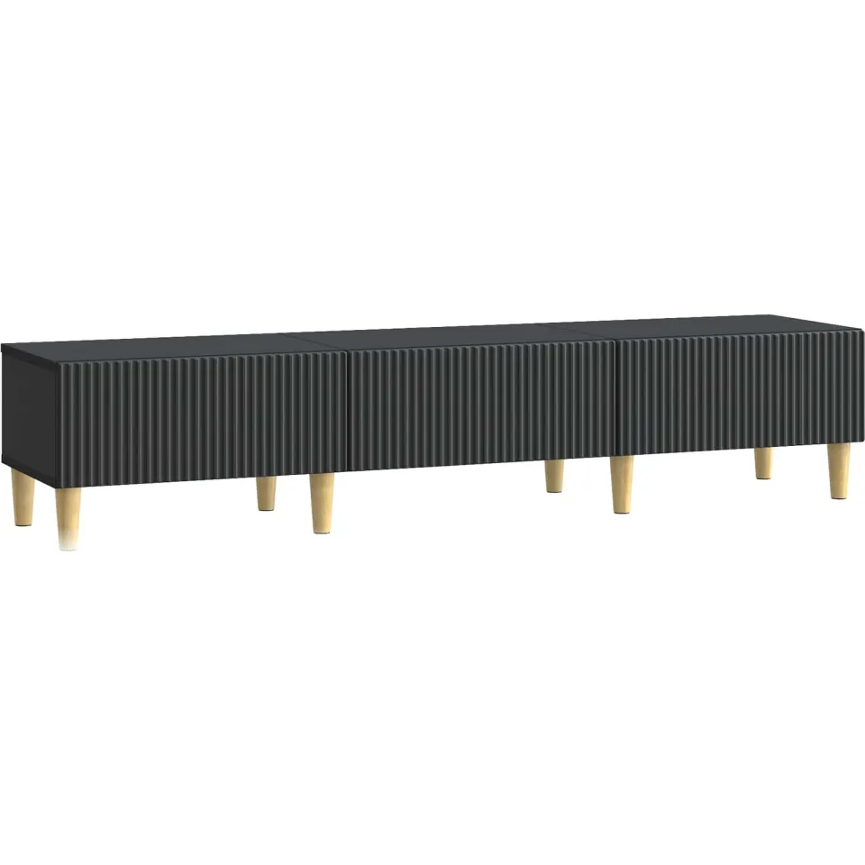 vidaXL TV-kast 147 x 34,5 x 30 cm Zwart Bewerkt hout