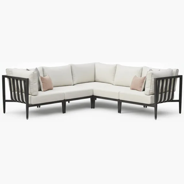 Belito Daan Hoek Loungeset | Aluminium | Carbon Black | 245x245 cm | Nr. 3 Zwart