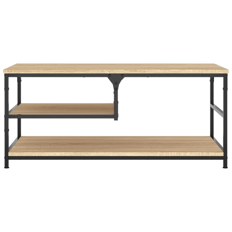 vidaXL Salontafel 90x49x40 cm bewerkt hout sonoma eikenkleurig Bruin