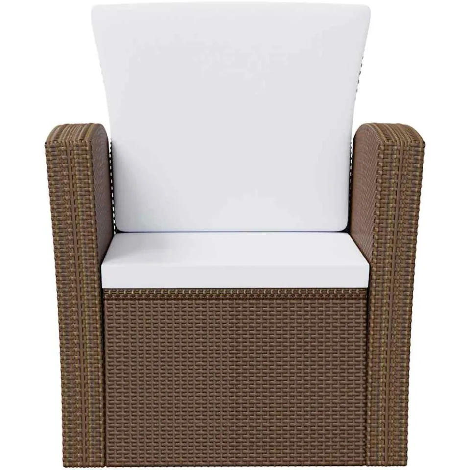 vidaXL 16-delige Loungeset met kussens poly rattan bruin, foto 4