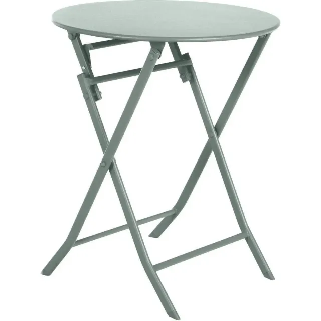 Hespéride Ronde, opvouwbare tuintafel voor 2 personen van staal – GREENSBORO Vert olive
