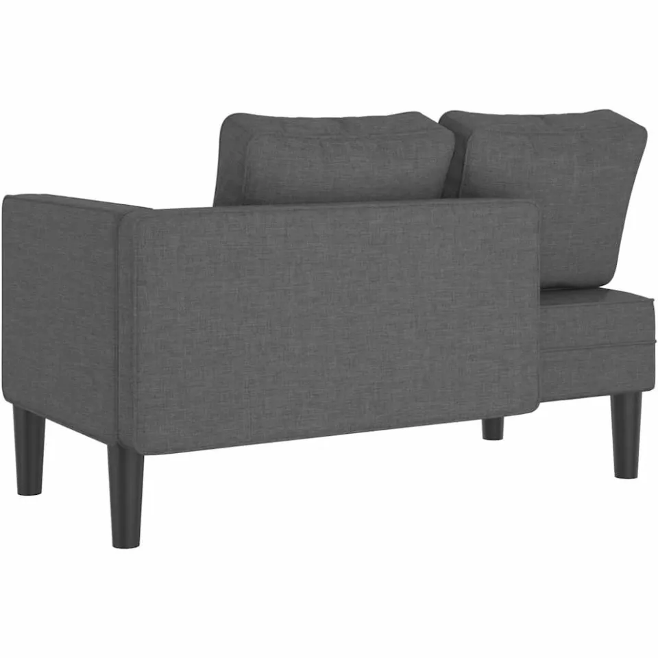 vidaXL Chaise longue met kussens stof donkergrijs grijs, foto 4