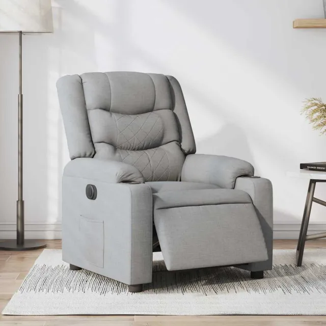 vidaXL Fauteuil elektrisch verstelbaar stof lichtgrijs