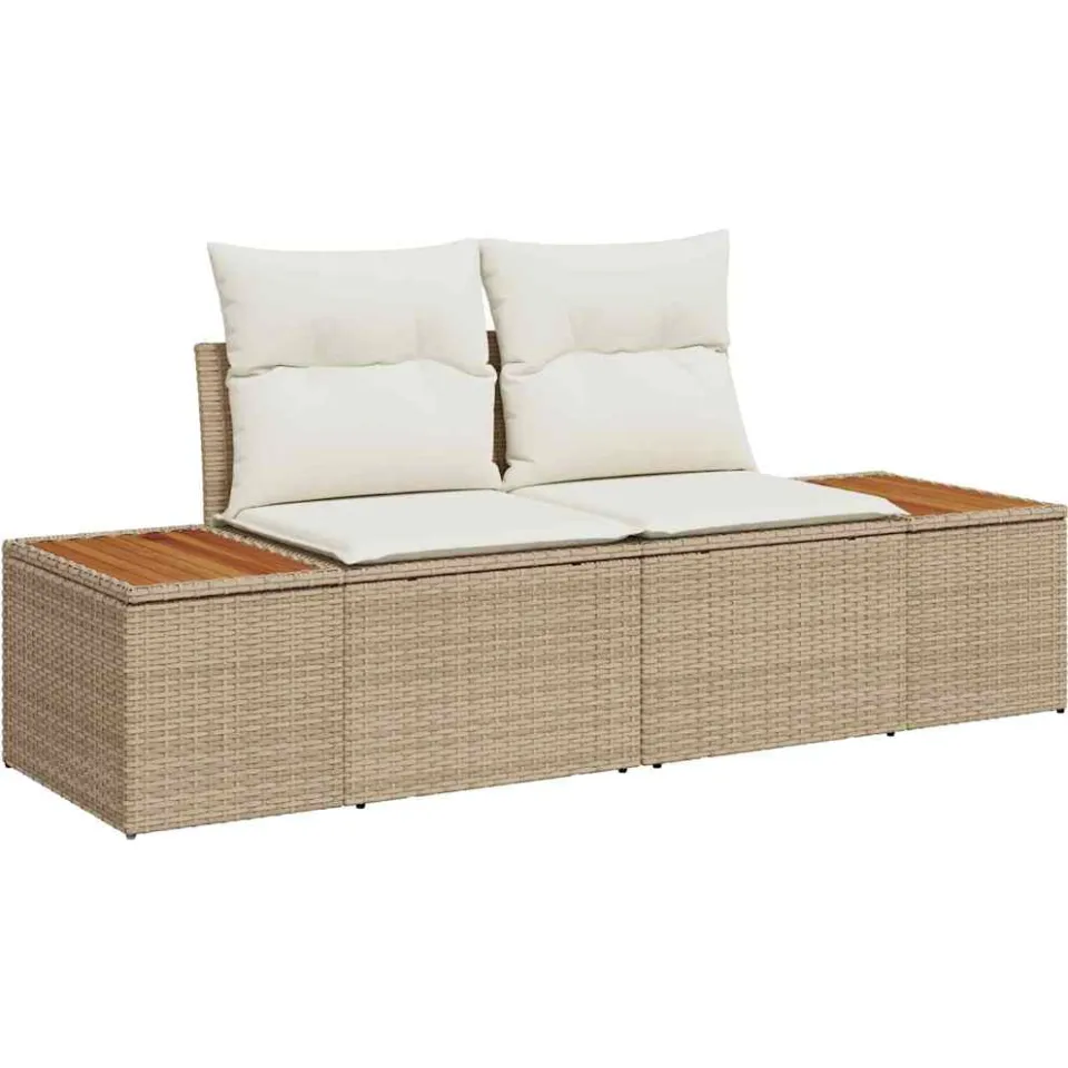 vidaXL Tuinbankenset 8 st Beige Poly riet