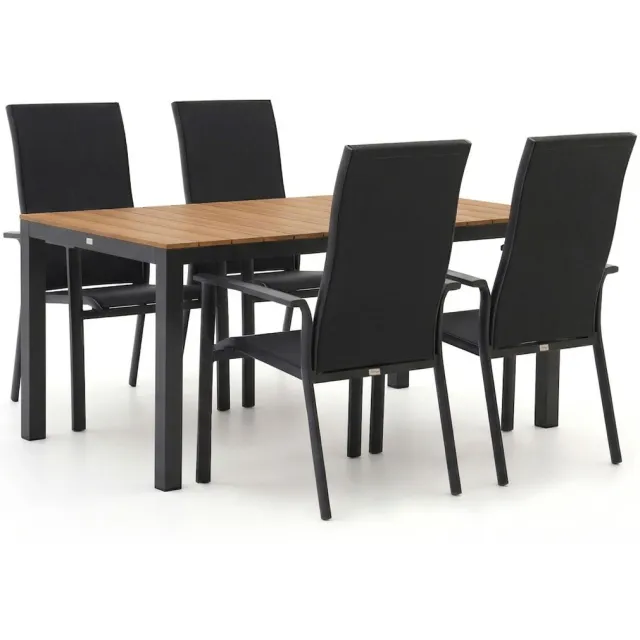 Bellagio tuinmeubelen Bellagio Avio/Fidenza 160cm dining tuinset 5-delig stapelbaar Grijs