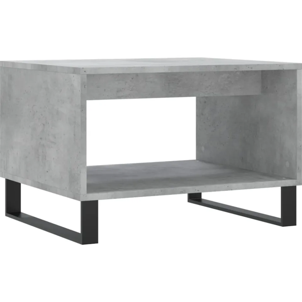 vidaXL Salontafel 60x50x40 cm bewerkt hout betongrijs grijs, foto 3