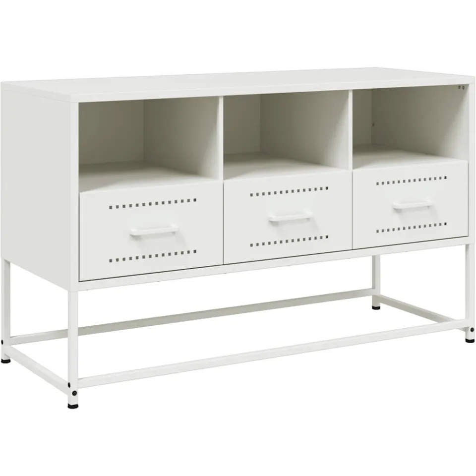 vidaXL Tv-meubel 100,5x39x60,5 cm staal wit
