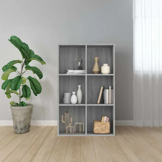 vidaXL Boekenkast/dressoir 66x30x98 cm bewerkt hout grijs sonoma eiken, foto 2