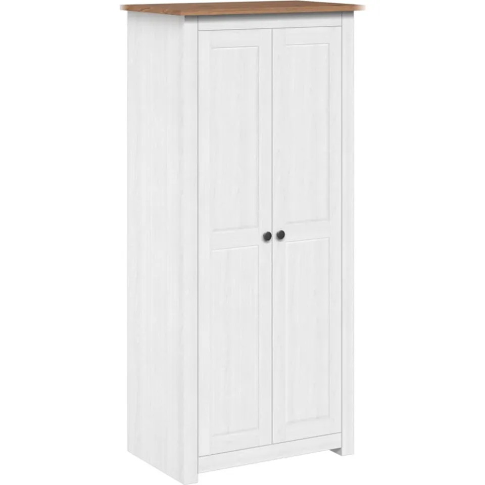 vidaXL Kledingkast Panama Range 80x50x171,5 cm massief grenenhout wit, foto 3