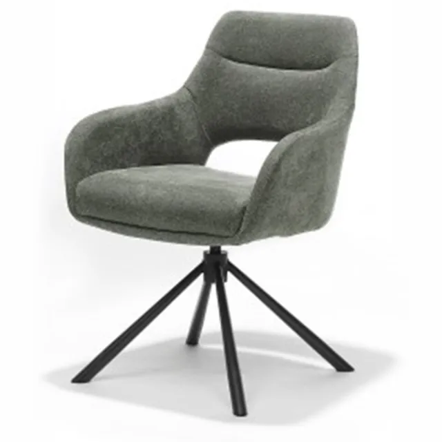 The Seats Eetkamerstoel Lucas - 360 graden draaibaar - Auto return - Storm Stof - Groen
