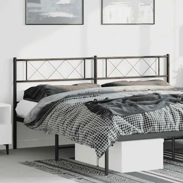 vidaXL Vervangend hoofdbord 180 cm metaal zwart