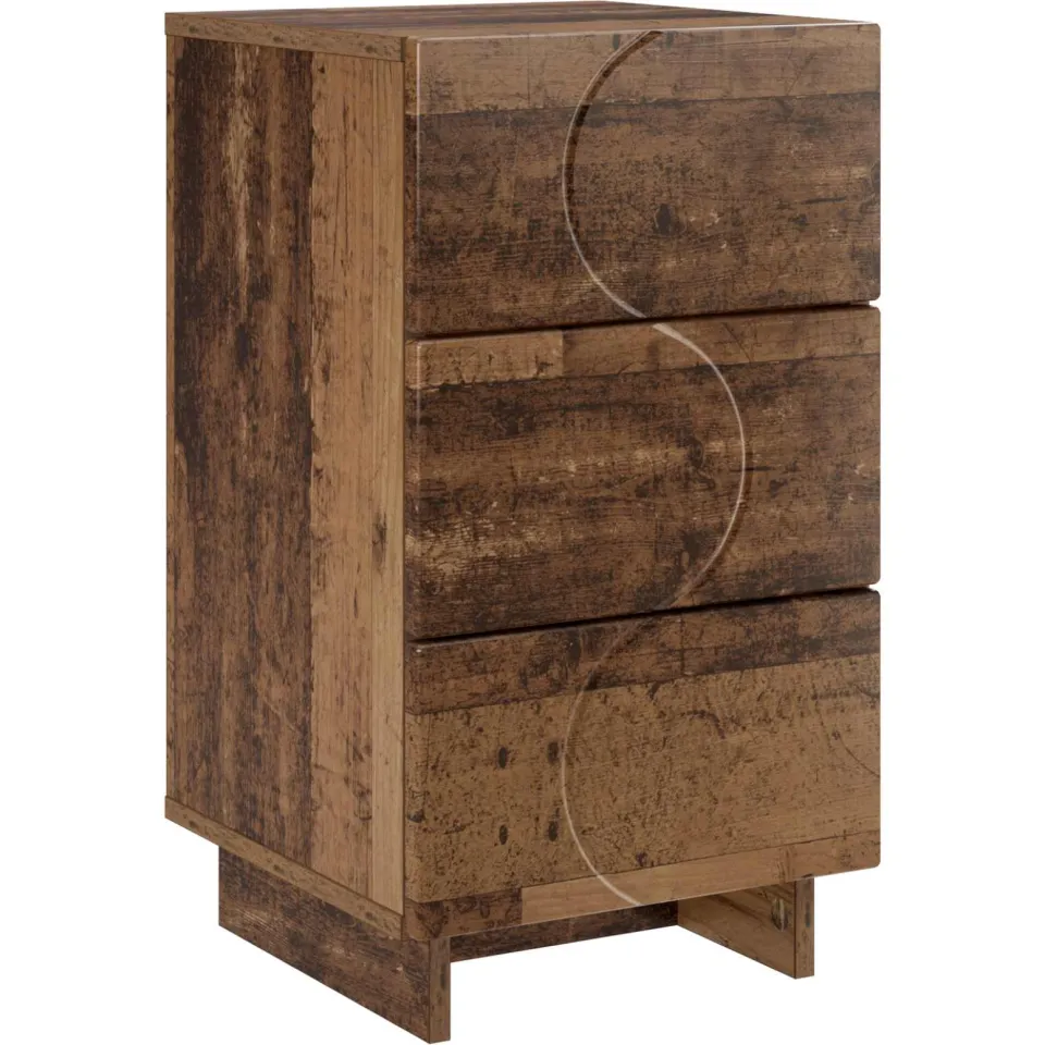 vidaXL Nachtkastje Oud hout 33,5 x 34,5 x 60 cm Bewerkt hout bruin, foto 3