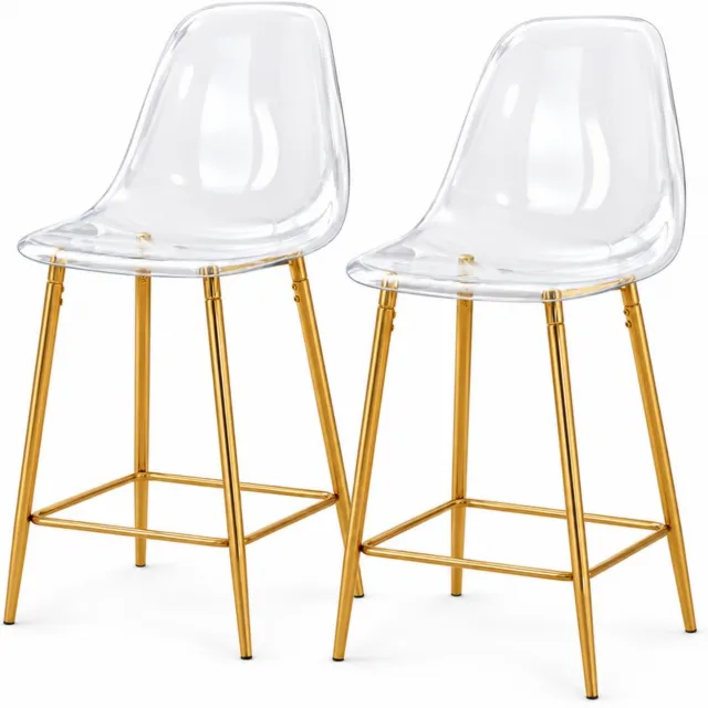 City long dragon LONG DRAGON - Barkrukken - Set van 2 - Goud - Transparante zitting