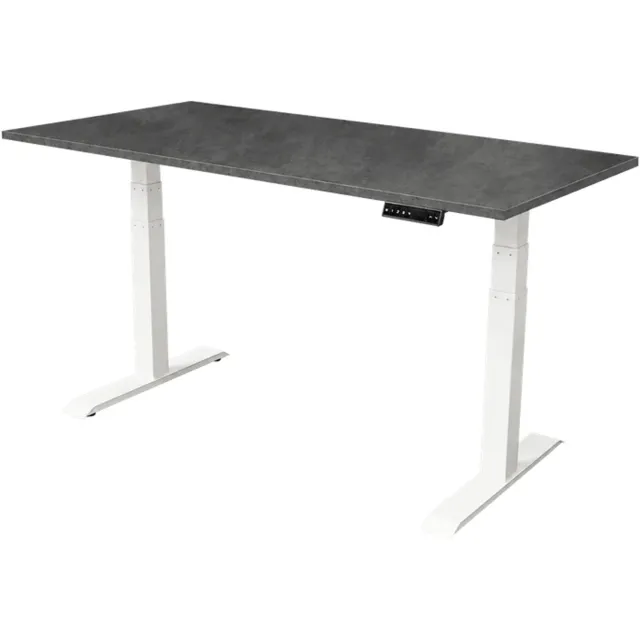 Sedero Elektrisch verstelbaar bureau - 160x80 cm - Dual motor - Wit / Donker Marmer