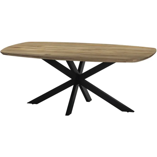 Lizzely Garden & Living Eettafel deens ovaal mangohout 200cm Jordan lichtbruin ovale tafel duurzaam mango eetkamertafel