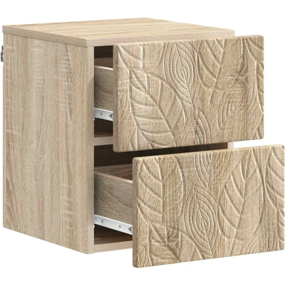 vidaXL Wandbeugel Bedkast Sonoma Eiken 34,5 x 33 x 40 cm Bewerkt hout Bruin