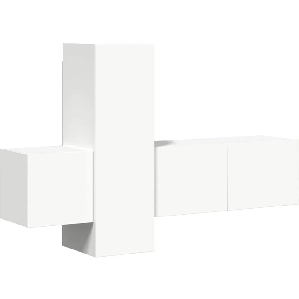 vidaXL 3-delige Tv-meubelset bewerkt hout wit, foto 3