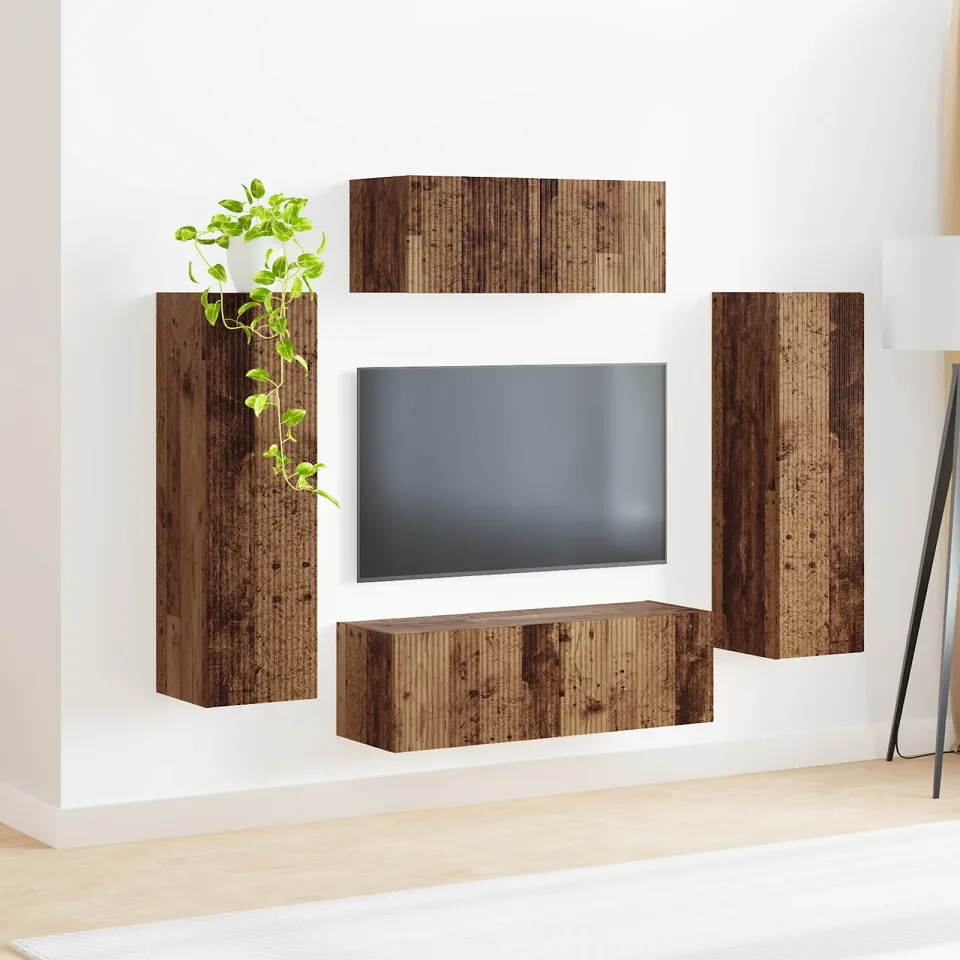 vidaXL Tv-meubelset 3 st 30 x 31 x 100 cm Gerookt eiken, foto 4