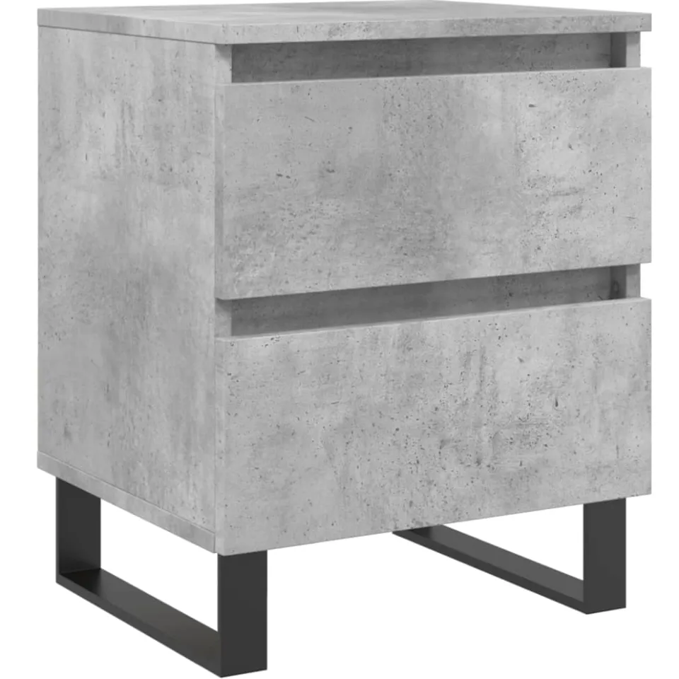 vidaXL Nachtkastje 40x35x50 cm bewerkt hout betongrijs grijs, foto 3