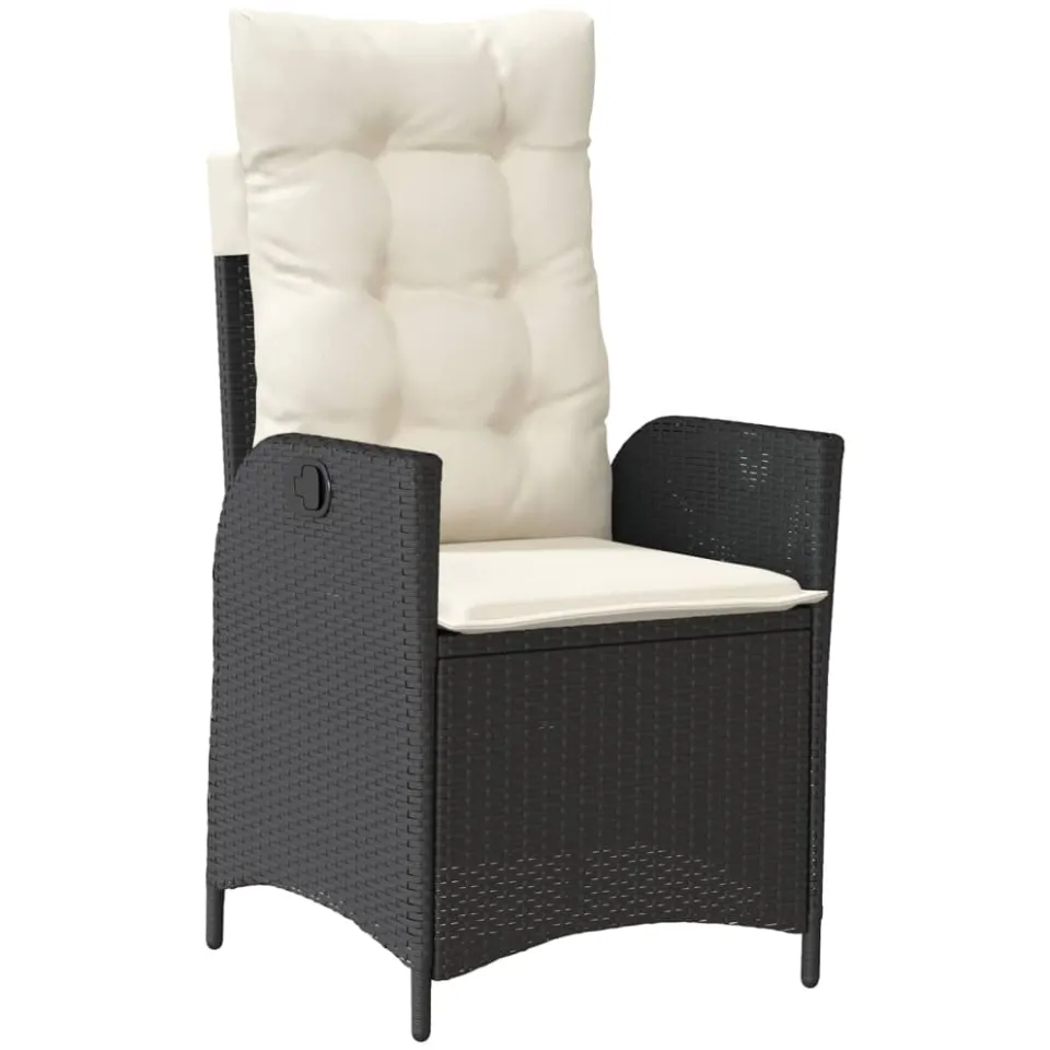 vidaXL 9-delige Tuinset poly rattan zwart