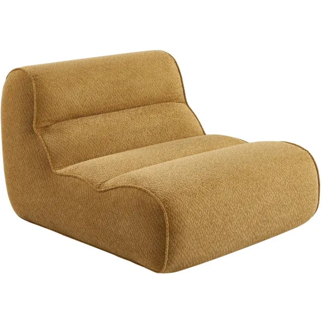 sweeek 1-zits loungestoel, fauteuil van chenille stof - dario Mosterdgeel