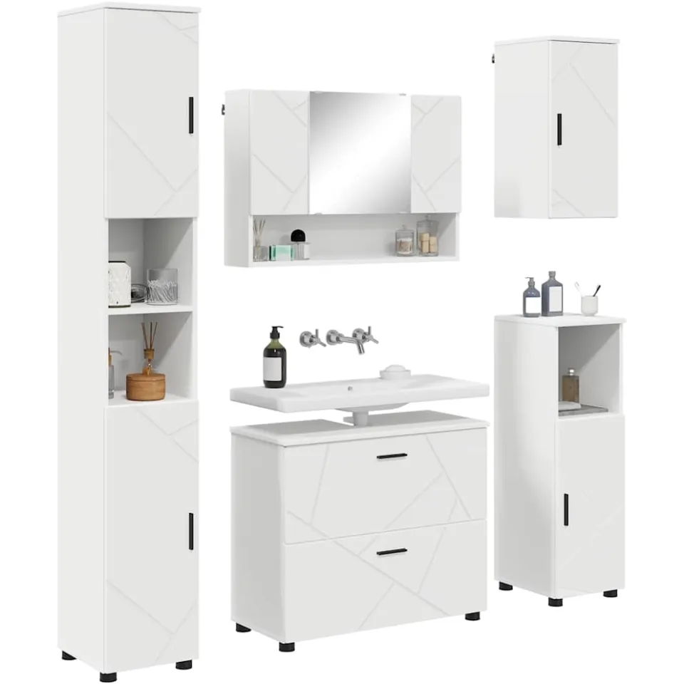 vidaXL Badkamermeubelset 5 st Wit 35 x 30 x 192 cm