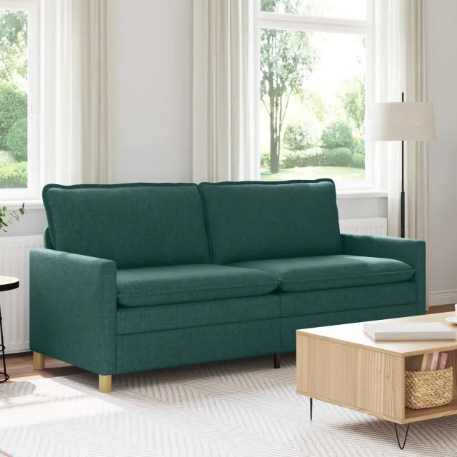 vidaXL Bank 3-zits Donkergroen 196 x 81 x 87,5 cm Stof