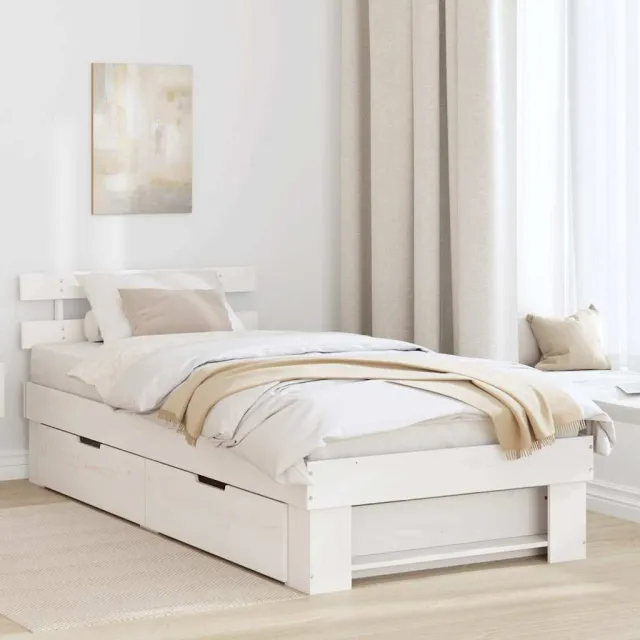 vidaXL Bedframe met hoofdeinde Wit 80 x 200 cm Massief grenenhout