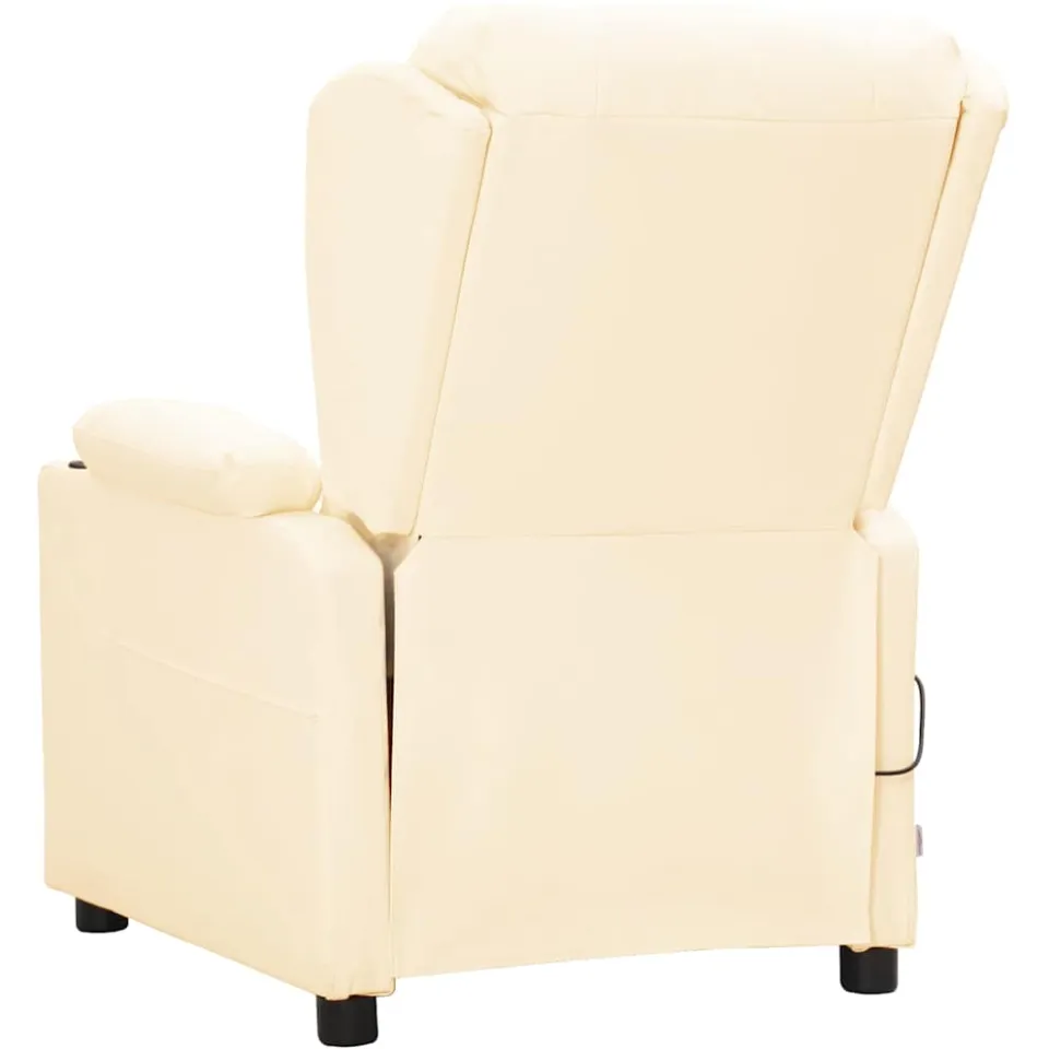 vidaXL Massagestoel kunstleer crèmekleurig, foto 3
