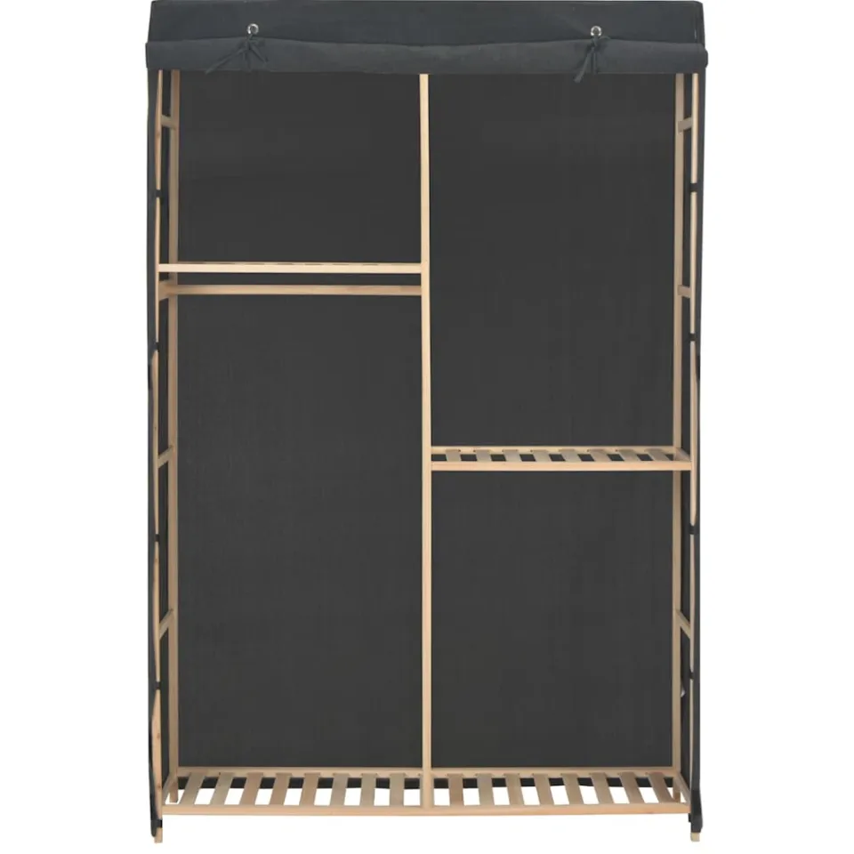 vidaXL Kledingkast 3-laags 110x40x170 cm stof grijs, foto 2