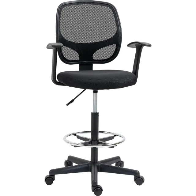 Clruro Bureaustoel - 60x56x110-132 cm - Ergonomisch - Voetring - 120 kg - Zwart