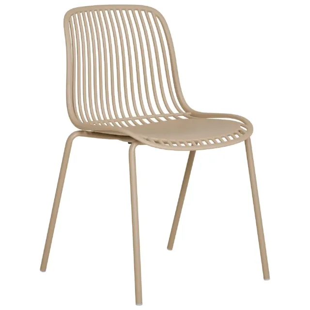 Nest of Nora Set van 4 - Nest of Nora Eetkamerstoel stapelbaar - Kunststof - Sand Beige