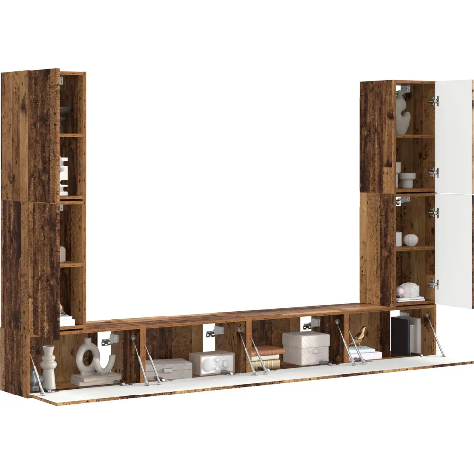 vidaXL Tv-meubelset 8 st 31 x 30 x 60 cm Oud Hout Bruin