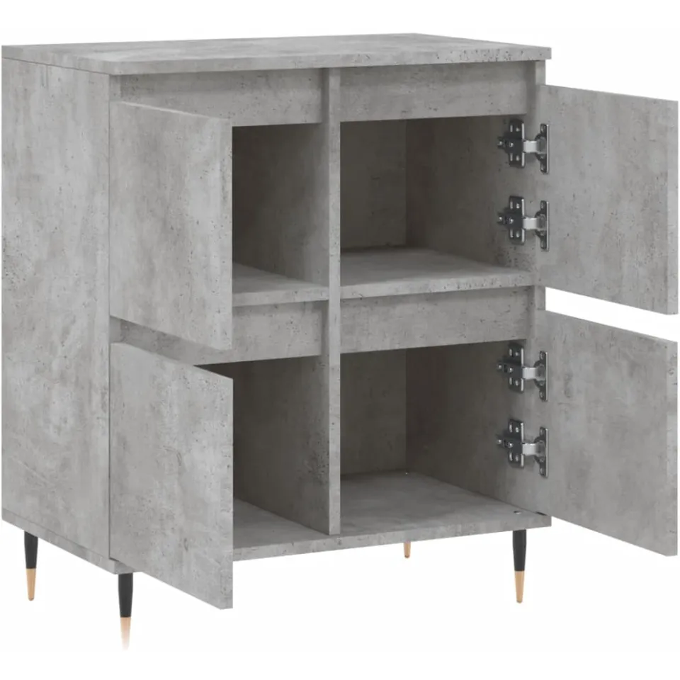 vidaXL Dressoir 60x35x70 cm bewerkt hout betongrijs grijs, foto 4