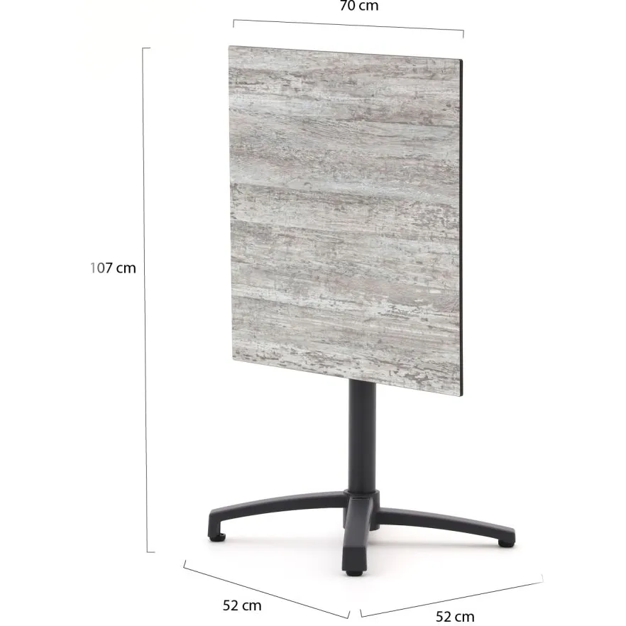 Bellagio tuinmeubelen Bellagio Canzo klaptafel 70x70x73cm grijs, foto 3