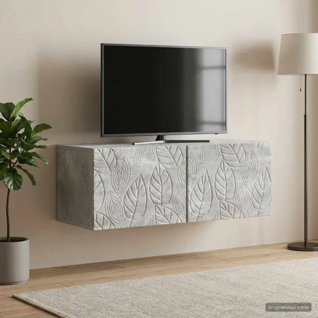 vidaXL Wandbeugel TV-kast 59,5 x 41 x 30 cm Betongrijs Bewerkt hout