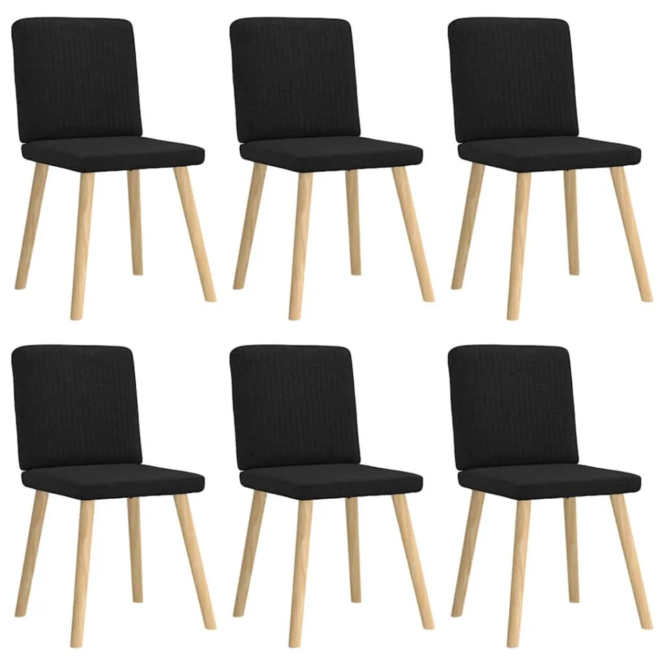 vidaXL Eetkamerstoelen 6 st stof zwart, foto 3