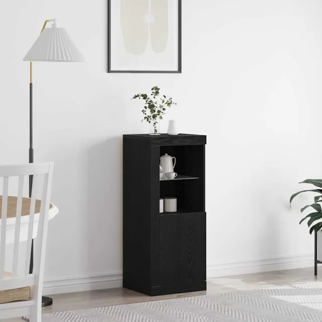 vidaXL LED Sideboard Zwart 41 x 37 x 100 cm Bewerkt hout, foto 2