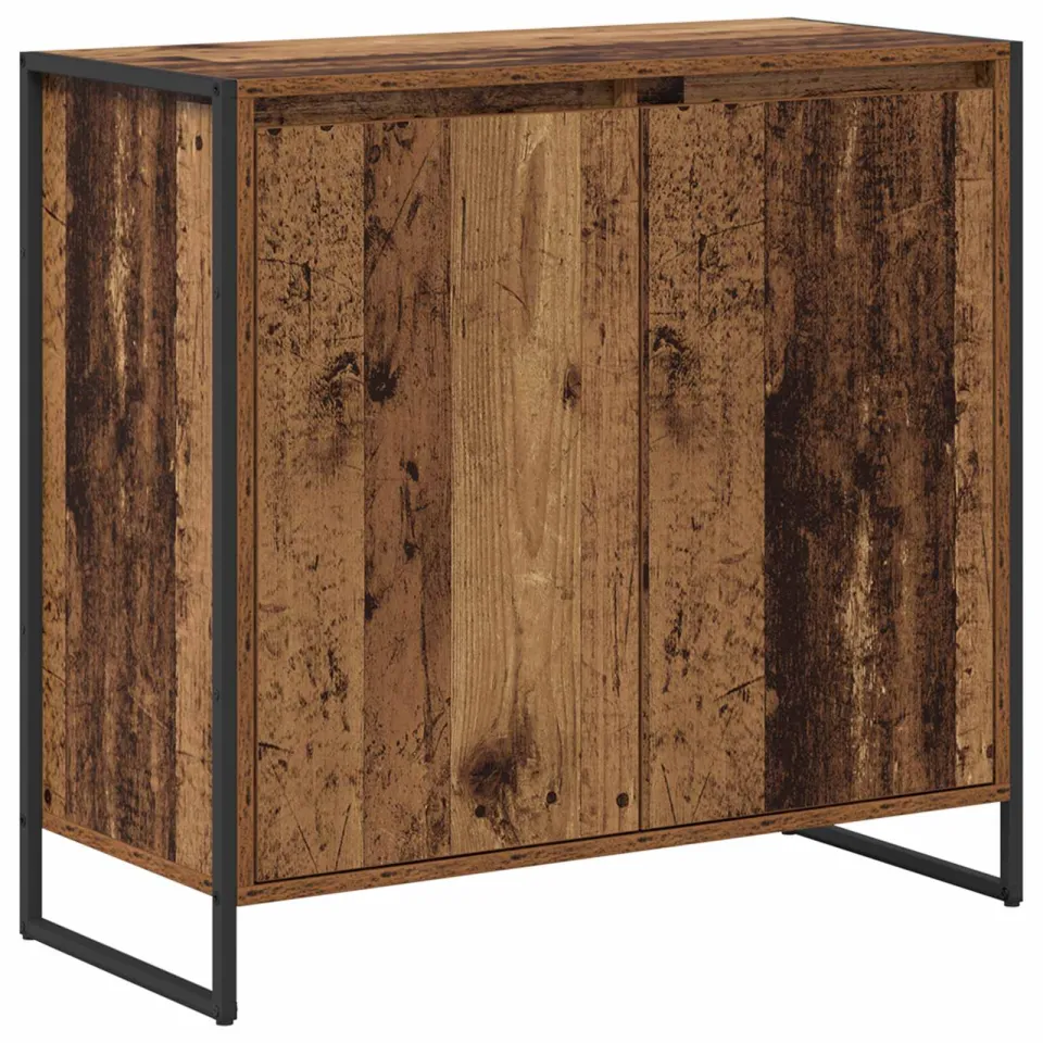 vidaXL Bijzetkast Oud Hout 79 x 36 x 75 cm Bewerkt hout bruin, foto 3