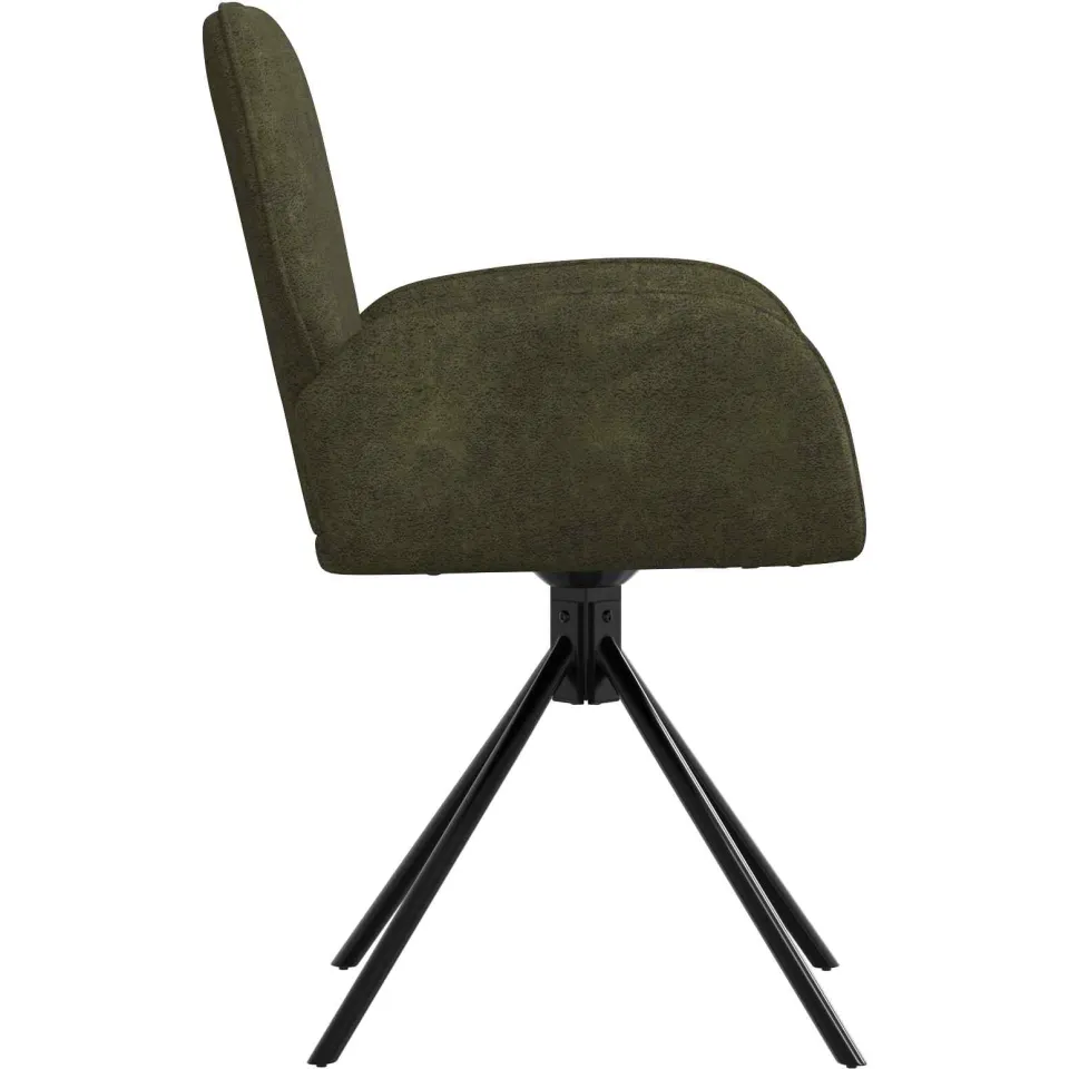 vidaXL Draai Eetstoelen 2 st Nep Suede Leer Legergroen 54 x 55 x 86 cm groen, foto 4