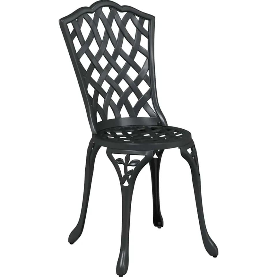 vidaXL Tuin Bistro Set 3 st Zwart Aluminium, foto 3