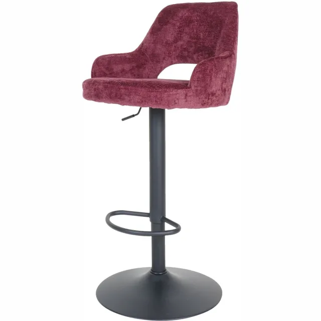 Home67 Barkruk Vivian - Perfect Harmony - Bordeaux 59 - Draaibare Design Barkruk in Velvet / Hotel Chique Stijl
