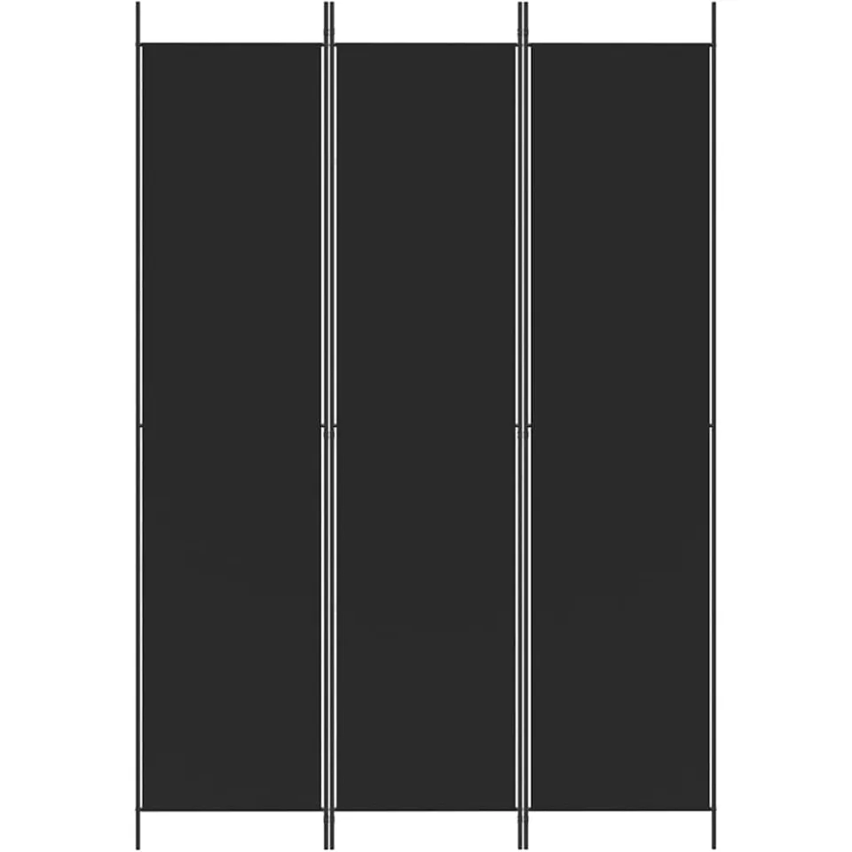vidaXL Kamerscherm met 3 panelen 150x220 cm stof zwart