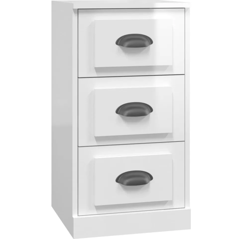 vidaXL Dressoir 36x35,5x67,5 cm bewerkt hout hoogglans wit